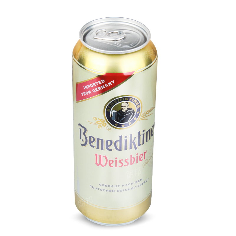 德国进口啤酒 百帝王小麦白啤酒500ML*24听
