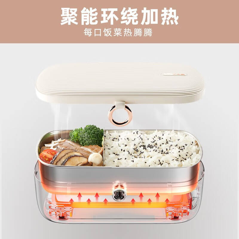 小熊(Bear) 电热饭盒免加水电饭盒上班族便携式免注水加热饭盒70°恒温热饭 DFH-P09E5(优雅白)高清大图