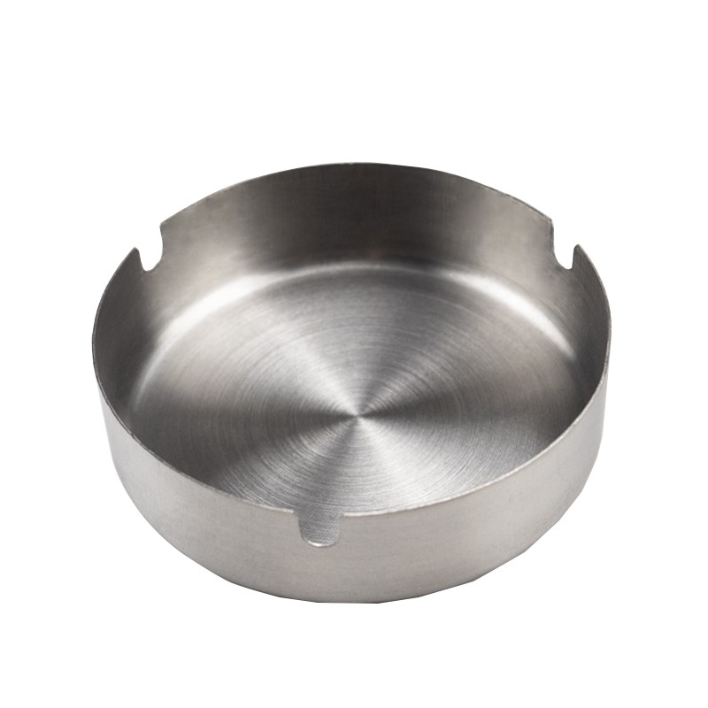 酷博睿 商用烟灰缸普通款10cm 加厚不锈钢酒店宾馆清洁烟缸 HKY-17高清大图