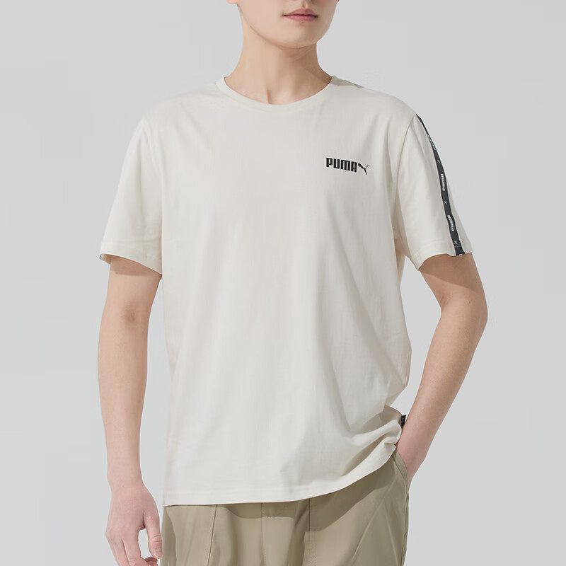 彪马(PUMA)t恤男 夏季新款跑步运动上衣纯棉透气短袖圆领休闲T恤衫