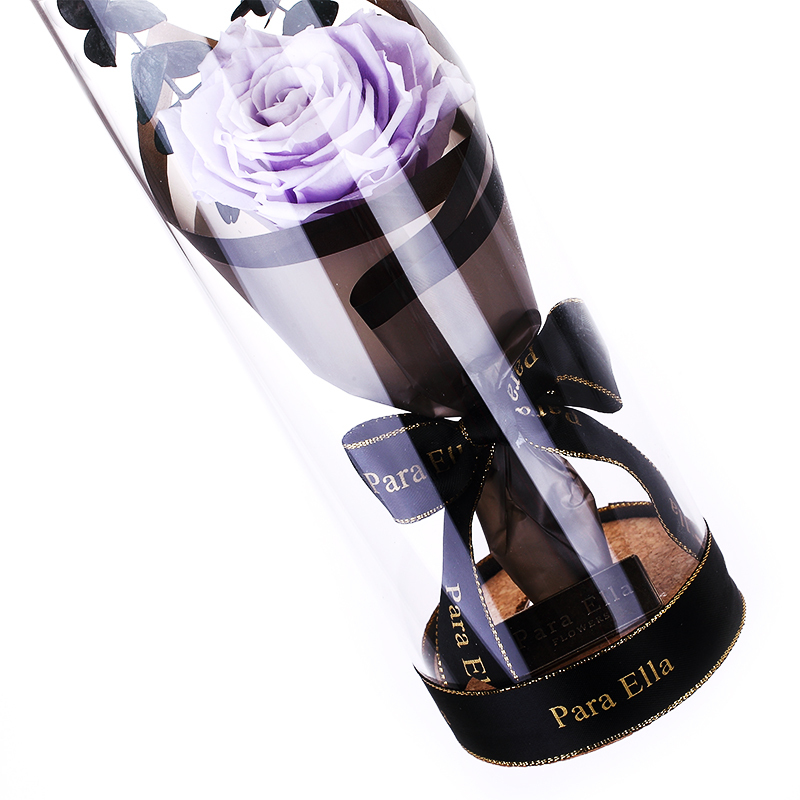 Para Ella 010系列彩灯许愿瓶浅紫玫瑰花永生花礼盒鲜花速递女神节创意礼物情人节礼物生日结婚纪念日礼物送女生女友