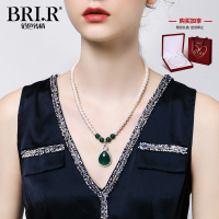 佰色传情BRIR珍珠项链女淡水纯银吊坠玉髓玛瑙款母亲节妈妈 BZX310