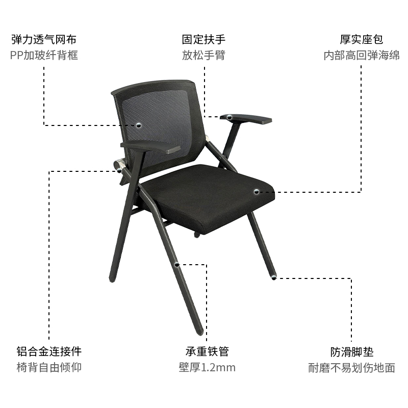欧耐德会议培训折叠椅530*530*830(2张起拍)高清大图
