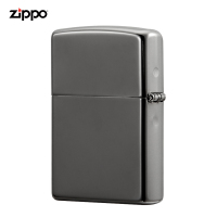 之宝(Zippo)打火机 黑冰商标 镀铬镭射150ZL 煤油防风火机-新机无油