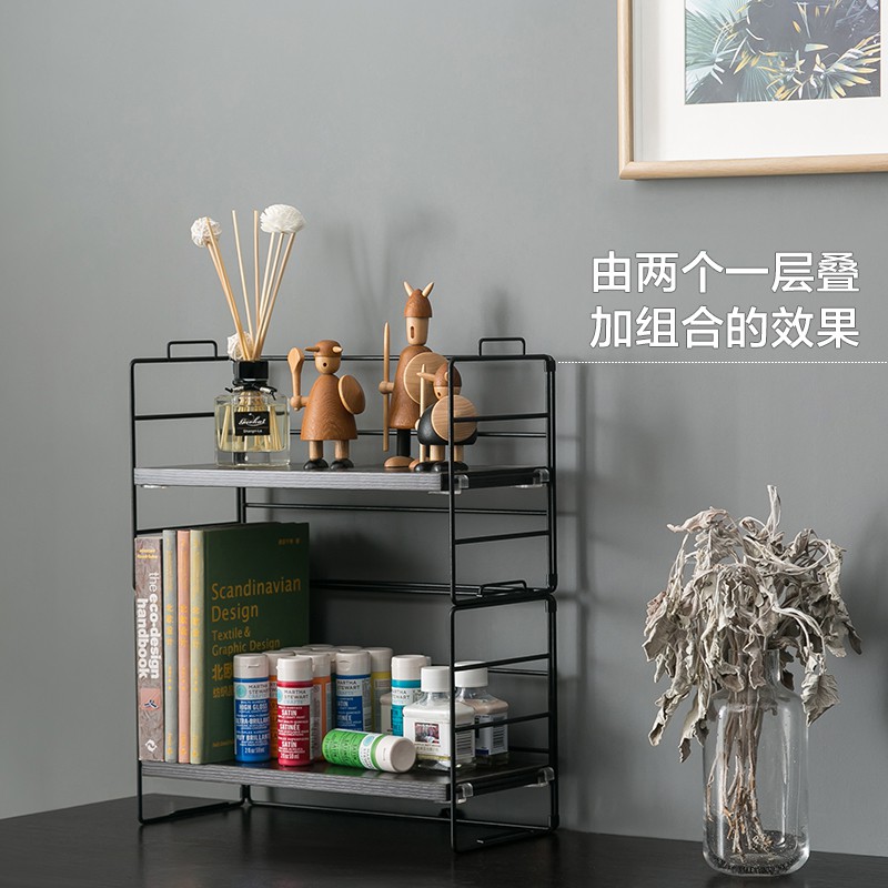 桌面书架置物架宿舍办公桌小书架厨房调料收纳整理架零食架收纳层架 三维工匠高清大图