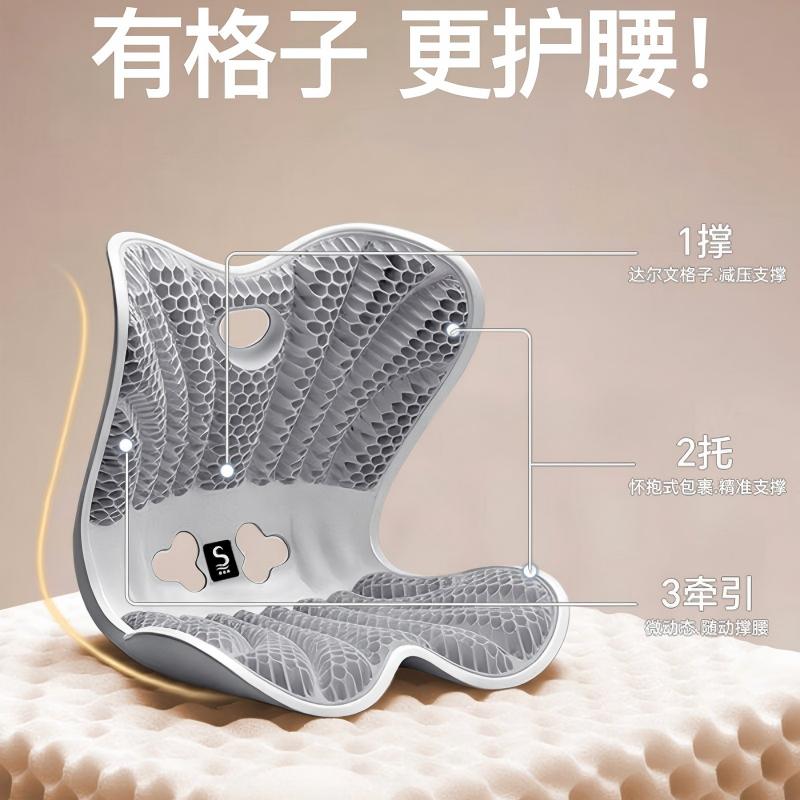思菲其 人体工学坐姿椅 耳朵凝胶款灰色≤300斤高清大图