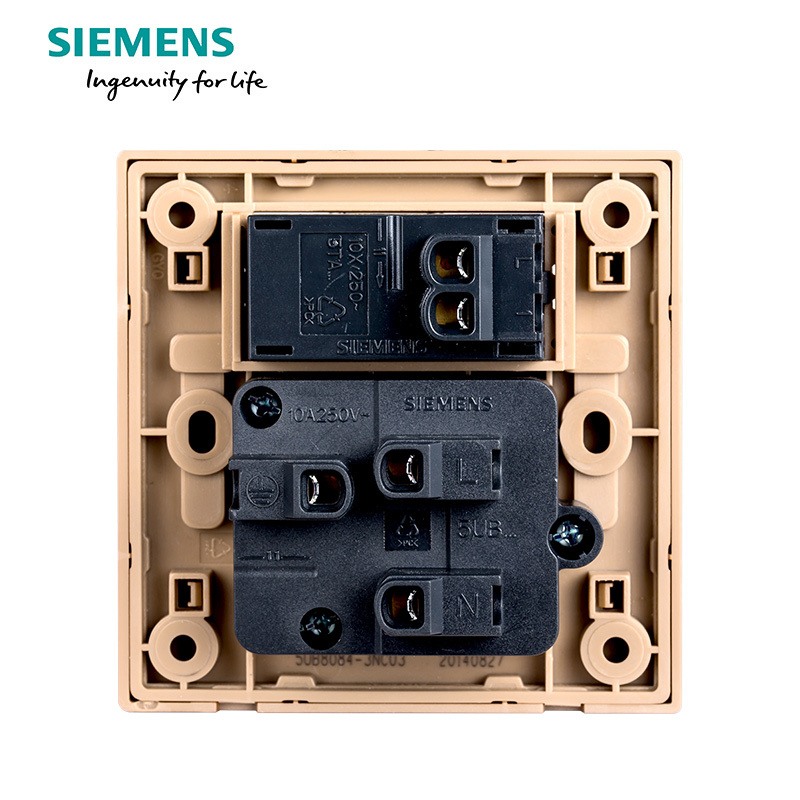 西门子（SIEMENS）开关插座 悦动香槟金系列一开10A五孔电源插座5UB8084-3NC03