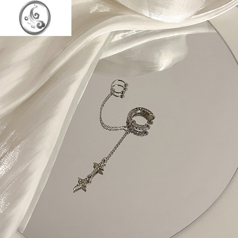 JiMi冷淡风时尚星星流苏耳夹高级设计感耳骨夹无耳洞女生甜酷精致耳饰 星星耳夹耳骨夹单只