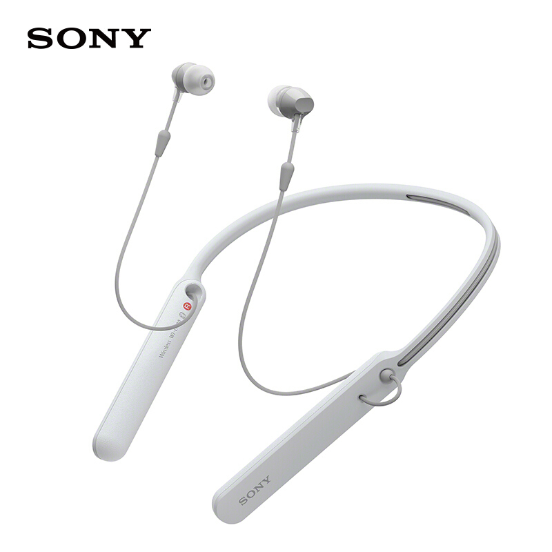 索尼(SONY) WI-C400 无线蓝牙运动耳机 入耳式立体声手机线控通用耳麦 白色