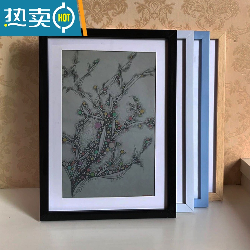 敬平创意相框挂墙7 8 10摆台16 18 20 24寸8开4K海报装裱画框A3a4 白色 10寸挂式(可放20.2*2高清大图