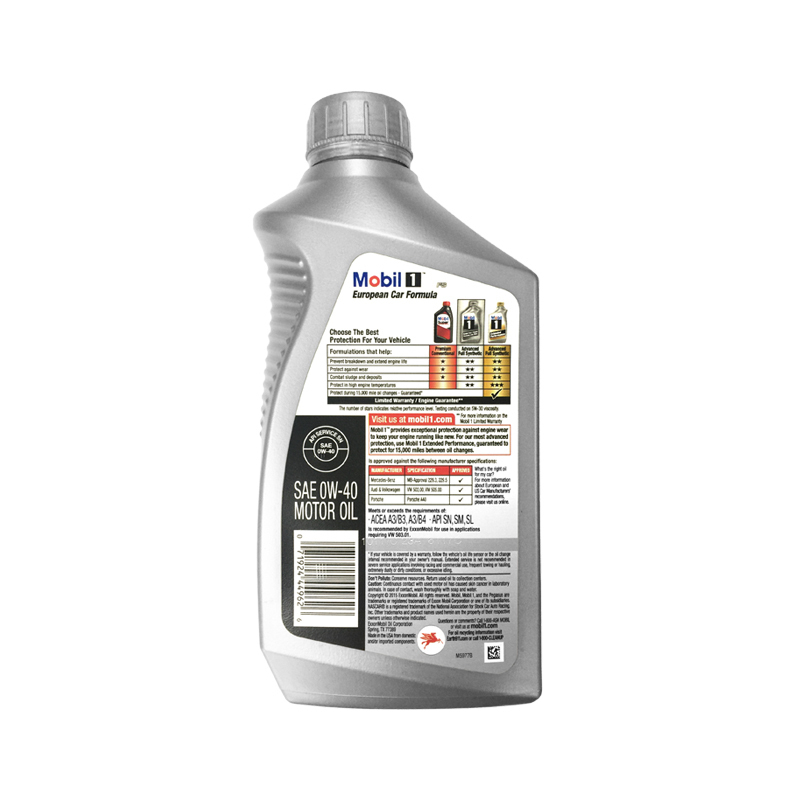 [全合成机油]Mobil美孚 美国进口 1号 0W-40 A3/B4 SN级 1QT/0.946L