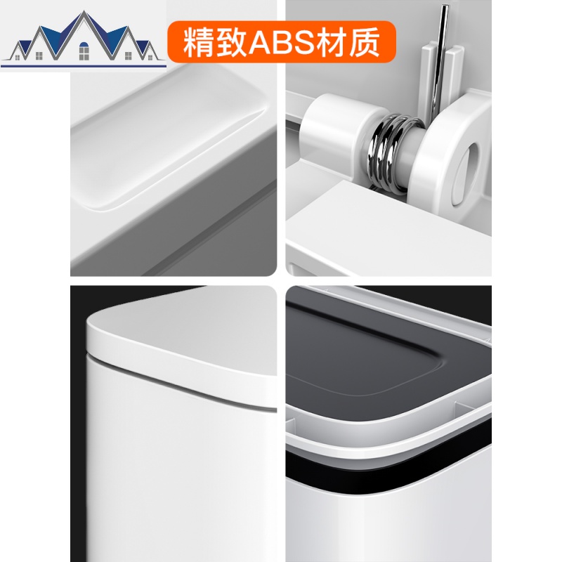北欧按压式垃圾桶家用大号厨房客厅卫生间带盖分类垃圾干湿分离筒 三维工匠高清大图
