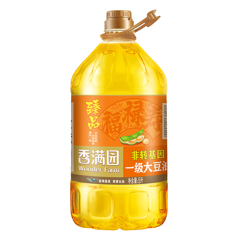 香满园臻品非转基因一级大豆油5L高清大图