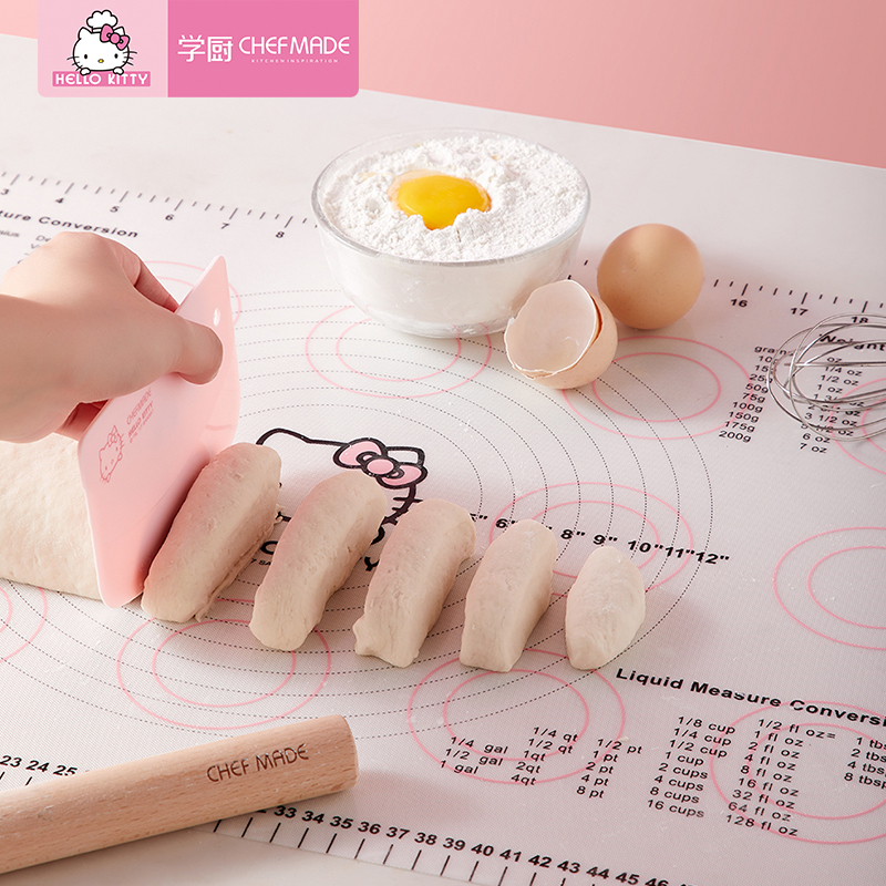 学厨60*40cm大号 HELLO KITTY 揉面垫防滑硅胶垫 家用食品级 案板硅胶面板擀面垫 和面垫 KT7002