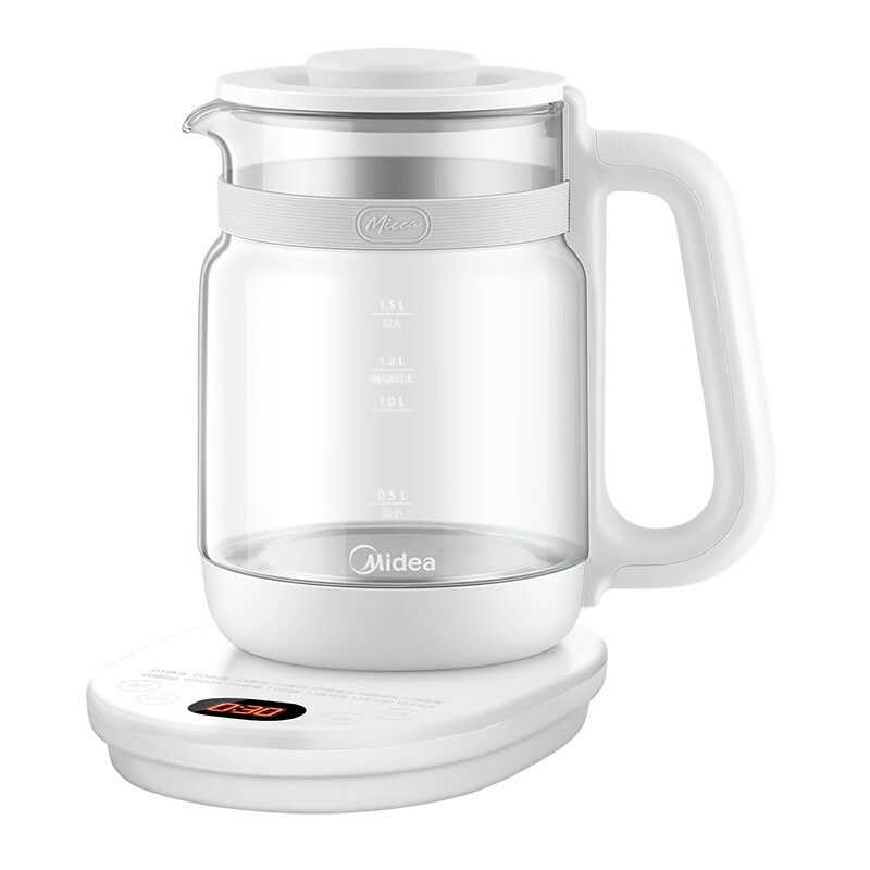 美的(Midea)养生壶 轻音烹煮煮茶器煮茶壶 1.5L玻璃水壶 MK-YS15P213(YS15CY918