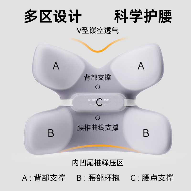 睡洞HS2-Pro蝴蝶腰靠 珍珠黑高清大图