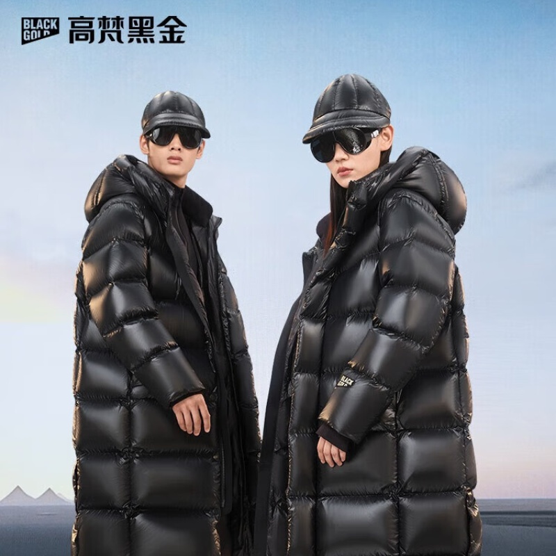 高梵黑金鹅绒服先锋4.0八格新款男女同款冬装长款加厚羽绒服