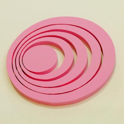 木质3d圆形立体墙贴可移除沙发墙客厅卧室电视背景墙贴创意墙饰粉色1