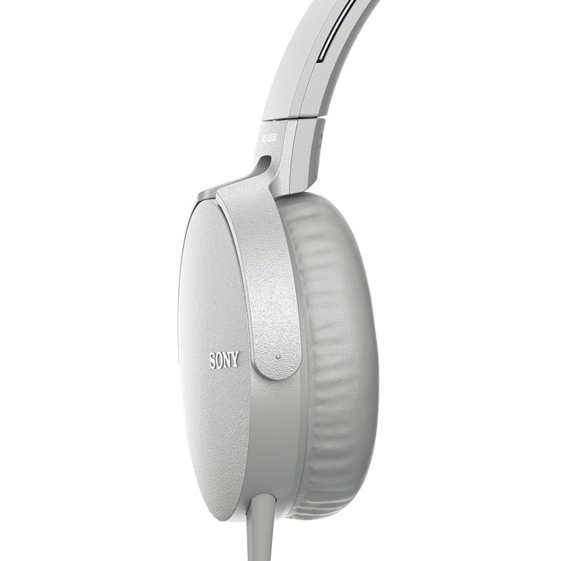 索尼(SONY)MDR-XB550AP 重低音立体声免提通话耳机 头戴式 灰白色