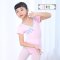 儿童练功服夏款半袖盘扣中国风舞蹈服女童民舞体操服连体服表演服 粉色 100cm