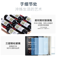 海尔(Haier)53瓶 酒柜 恒温恒湿 电子精控 低震降噪 榉木酒架 专业酒柜 WS053A