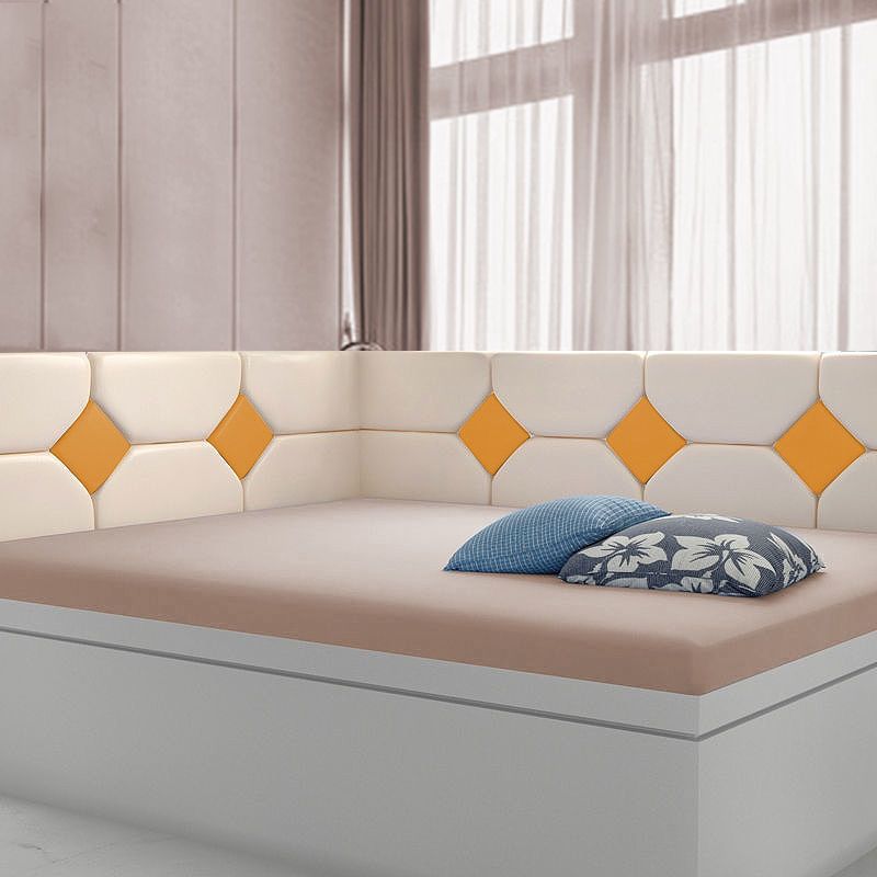 黄色2020榻榻米软包墙围卧室背景墙床头软包儿童房防撞靠背炕围子自粘