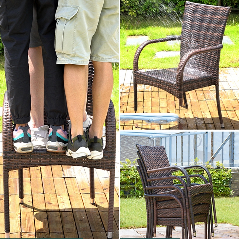 闪电客户外桌椅露台花园庭院藤椅休闲组合室外带伞露天椅茶桌编藤遮阳