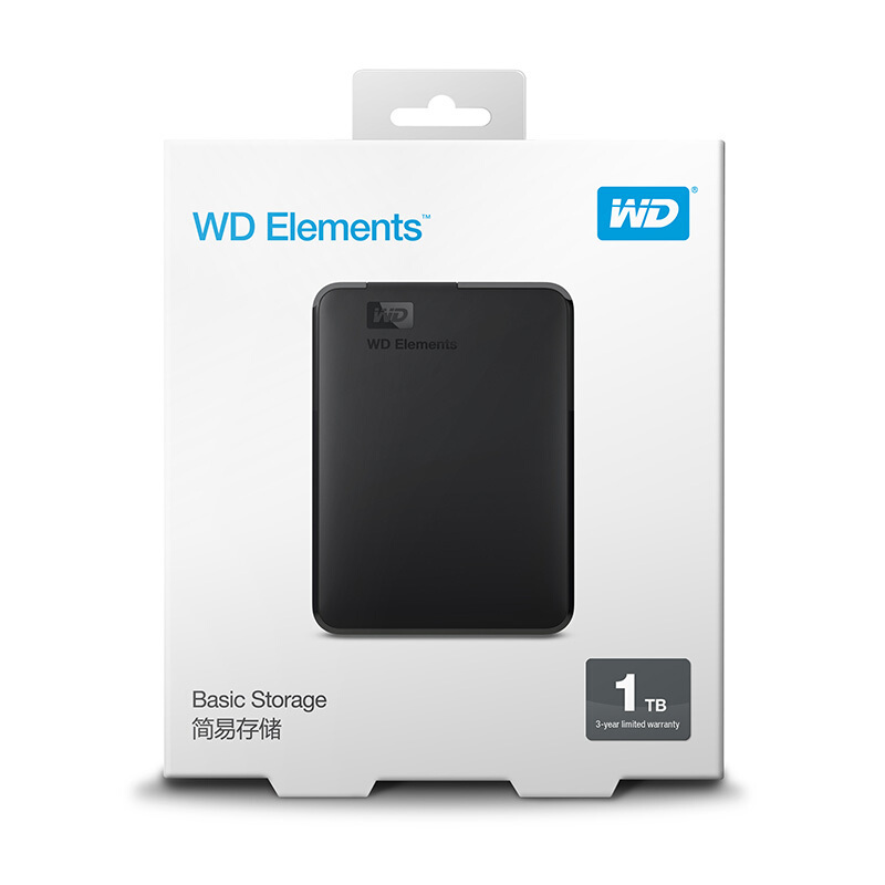 西部数据(WD) 移动硬盘 WDBUZG0010BBK 1TB 2.5英寸