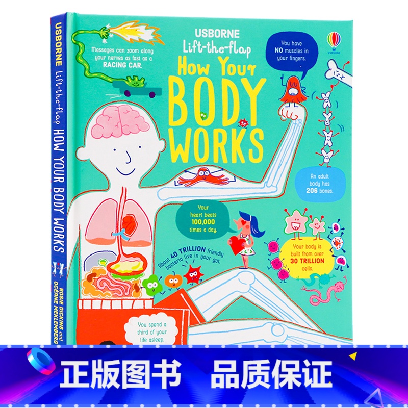 【正版】Usborne出品 人体器官运作原理Lift-the-Flap How Your Body Works 英文原