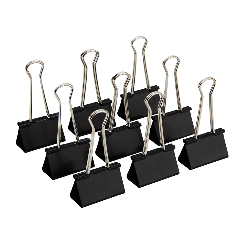 晨光(M&G)Eplus黑色长尾夹 金属票据夹中号41mm燕尾夹 ABS92727 12枚/盒