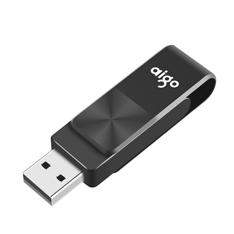 爱国者(AIGO) USB2.0旋转防护U盘 U266-32G黑色高清大图