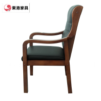 东港家具 SH-296 橡胶木椅 办公家具 办公椅 皮艺老板椅 实木四脚椅 电脑椅会议椅 皮料色彩可定制