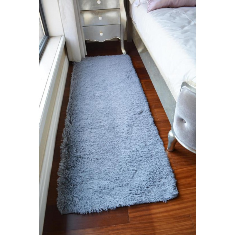 家柏饰(CORATED)床前 床边 卧室地毯客厅茶几长方形家用满铺长毛地毯 灰色（银灰色） 200cm*300cm长毛送心