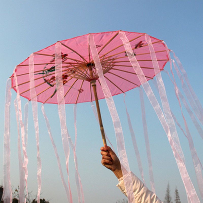 蓝流苏24个古代古装伞汉服花伞古风流苏伞拍照舞蹈伞剑网三伞cos游戏