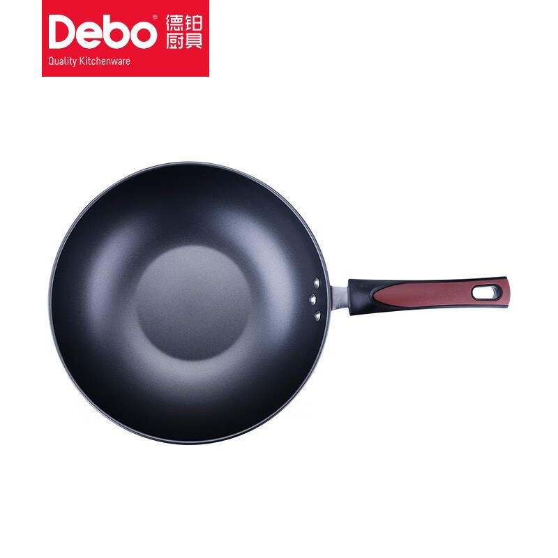 Debo德铂 马蒂诺炒锅不粘锅炒菜锅 红色 30cm DEP-598高清大图