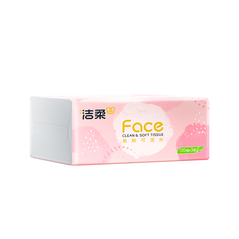洁柔牌纸面巾粉FACE软抽120抽3层(30包装) 30包/箱PR273-03A高清大图