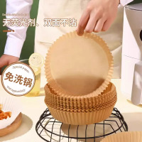128张空气炸锅纸专用纸盘硅油纸托圆形方吸油纸食物垫纸烤锡纸