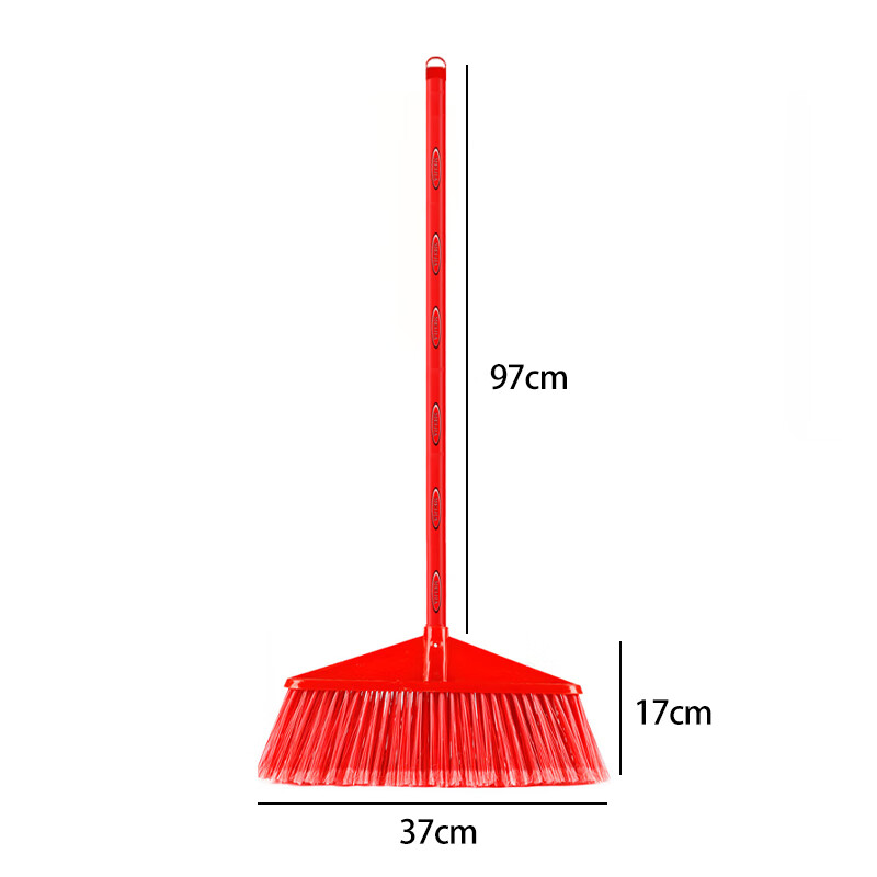 庄太太 红色软毛 硬毛软毛塑料扫把户外环卫扫帚头学校除尘扫除长柄扫把