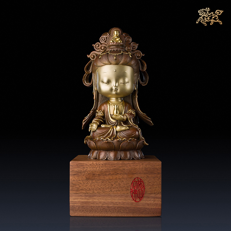 家柏饰(CORATED) 全铜摆件《我心向佛之观音》家居饰品 铜工艺品高清大图