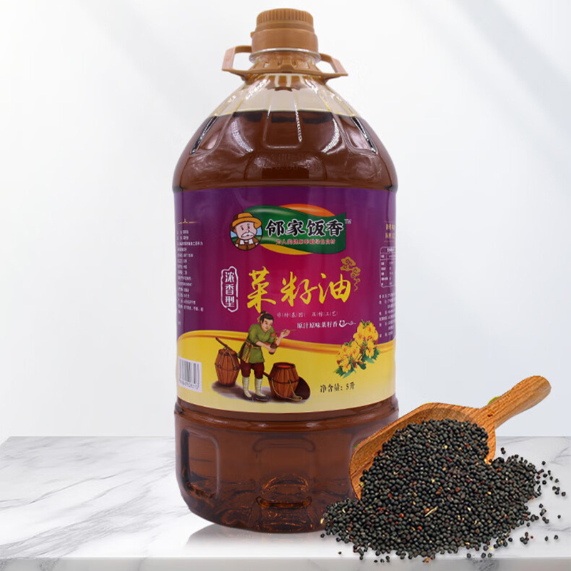 邻家饭香菜籽油物理压榨二级初榨菜籽油非转基因5L*1桶