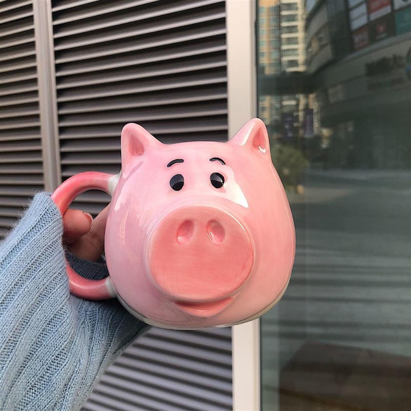 ins猪猪马克杯同款猪脸陶瓷杯猪头咖啡杯少女可爱水杯