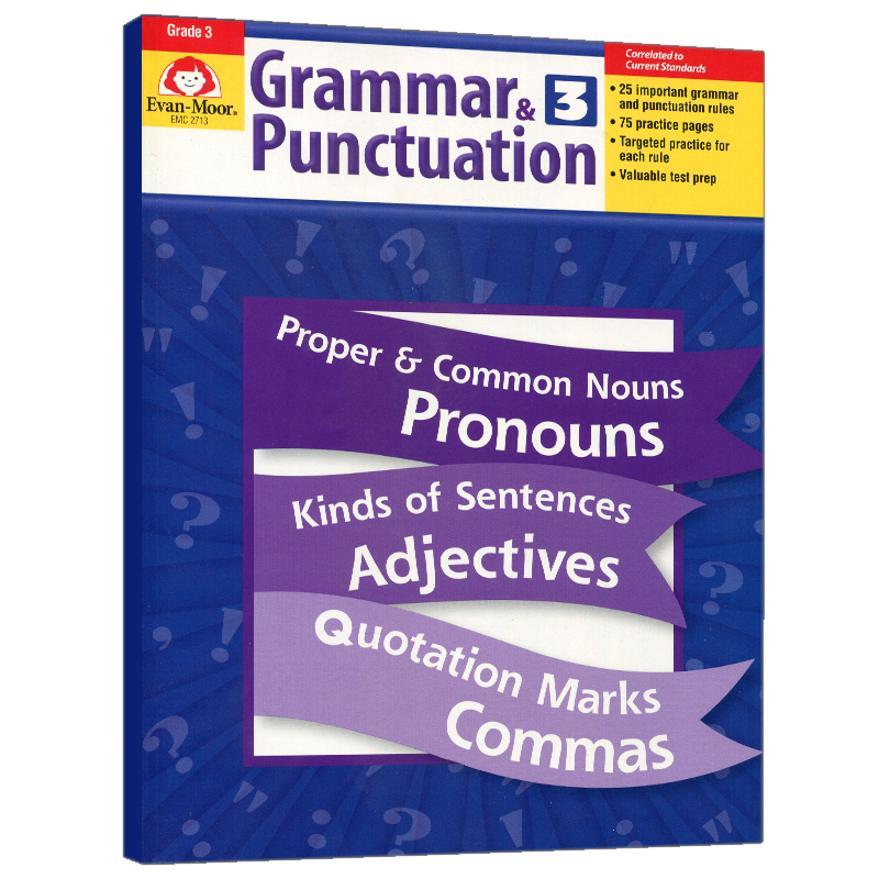 [正版]Evan-Moor Grammar & Punctuation Grade 3 语法与标点练习册 三年级 美国高清大图