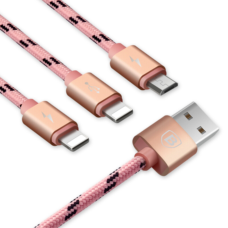 hige苹果x数据线安卓手机三合一充电线一拖三适用于iphone566s78plus