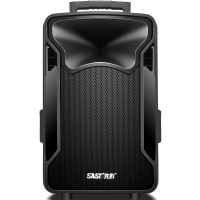 先科(SAST) 15英寸移动便携式广场舞音响 户外大功率蓝牙拉杆音箱 重低音炮带无线麦克风扩音器有源音箱