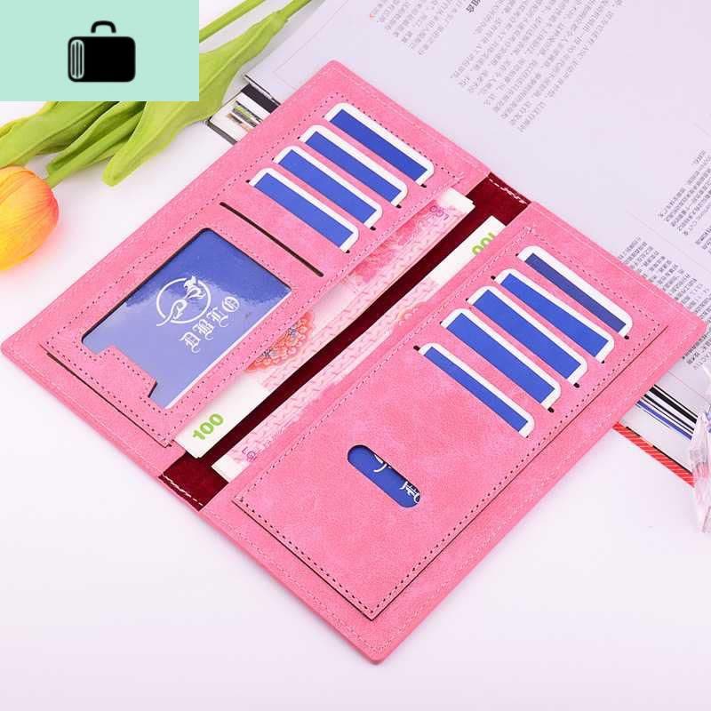 色钱包 长款男薄长款钱包男女长款日韩潮人个性情侣款青NEW LAKE图片