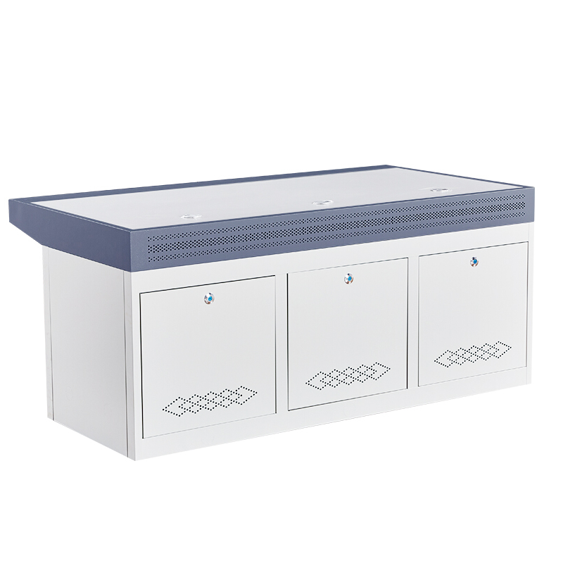 创世人 办公家具机柜三联操作台监控室中心监控台监控操作台调度控制台高清大图