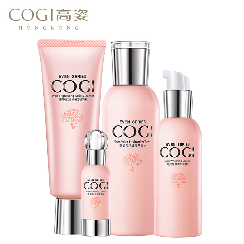 高姿(COGI)匀净透亮萃白护肤套装礼盒（洁面乳+萃白水+精华液+萃白乳霜）