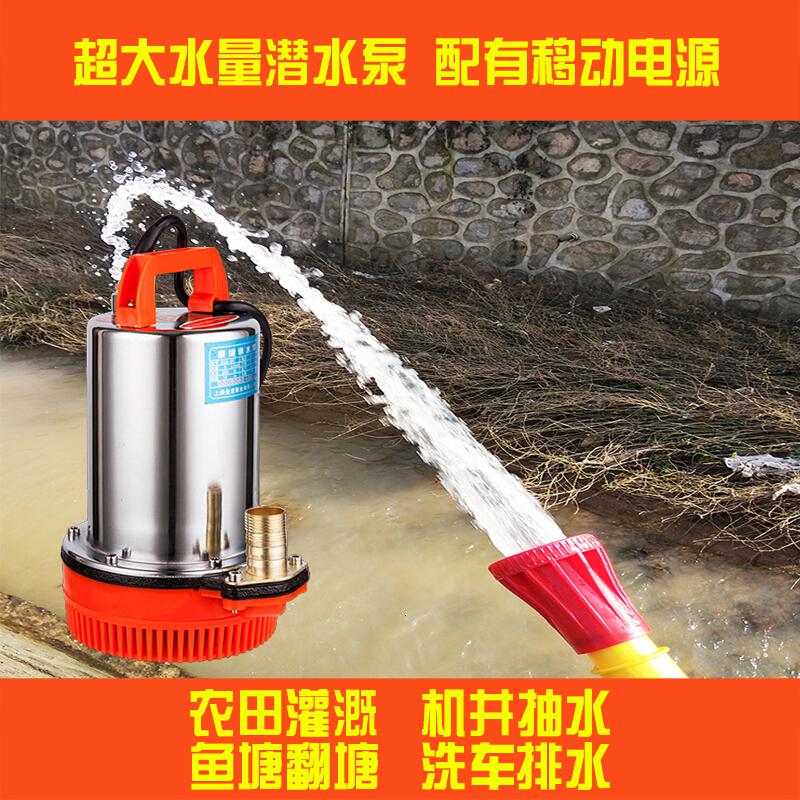 充电式潜水泵户外浇菜浇地抽水泵农田灌溉浇水泵农用抽水泵抽水机 12a充电套餐+10米水带+配件高清大图