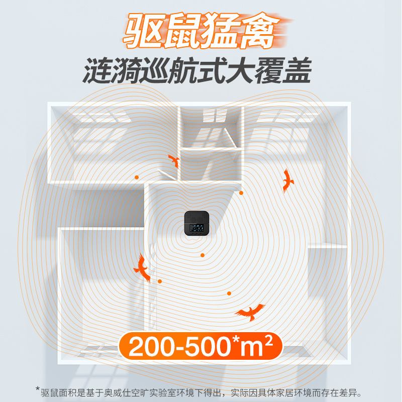 超声波大功率驱鼠器家用电子猫抓扑捉防驱赶老鼠灭鼠捕鼠神器8喇叭 [使用范围500平方内]高清大图