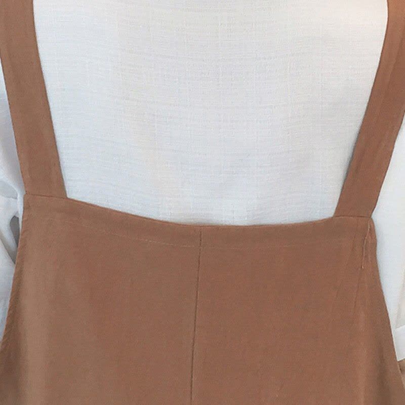 迪鲁奥(DILUAO)孕妇装 2021夏季休闲纯棉背带裤+衬衫两件套阔腿裤两件套装 图片色图片